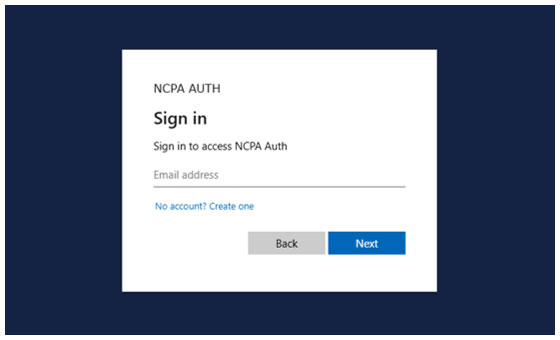 LMS login screen